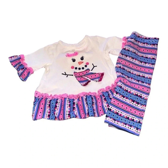 Baby girl Snowman 2 piece outfit Size 12m - Picture 1 of 6